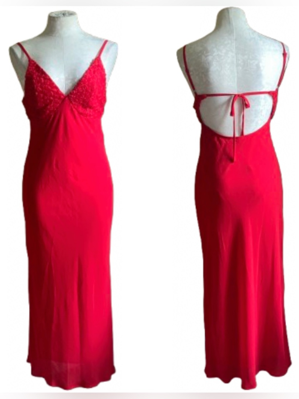 NWT Wild Fable Red Open Back Rosette Maxi Dress XS